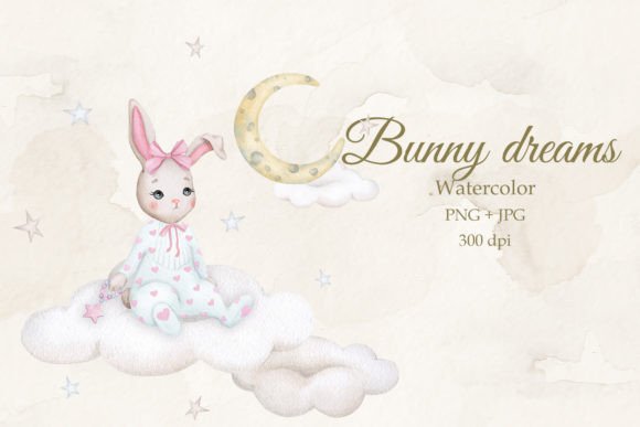 Adorable Design: Using a Baby Bunny on a Cloud Watercolor