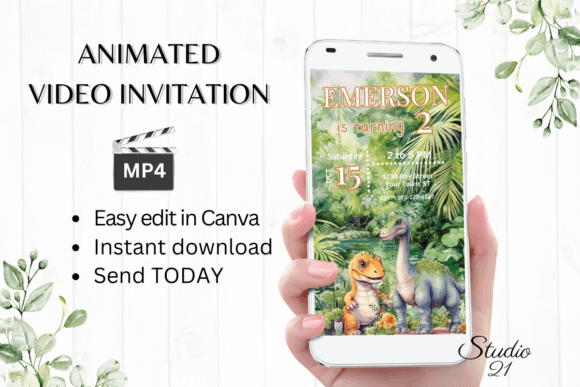 Animated Dinosaur Birthday Invitation: A Roaring Good Time