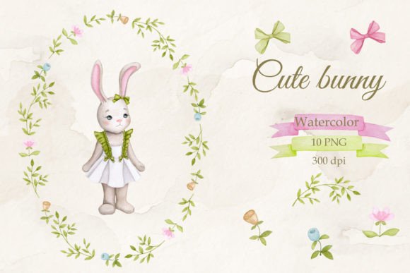 Charming Bunny Watercolor Set for Creative Projects