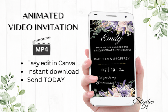 Digital Bridesmaid Proposal W3413M: A Modern Script Font for Your Brand