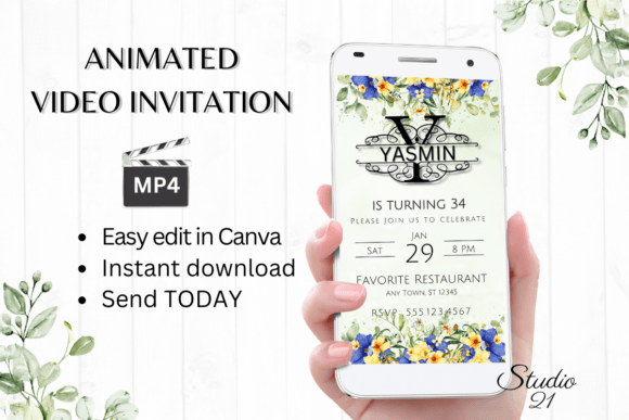 Electronic Invite (Monogram Letter Y): Elegant Digital Invitations