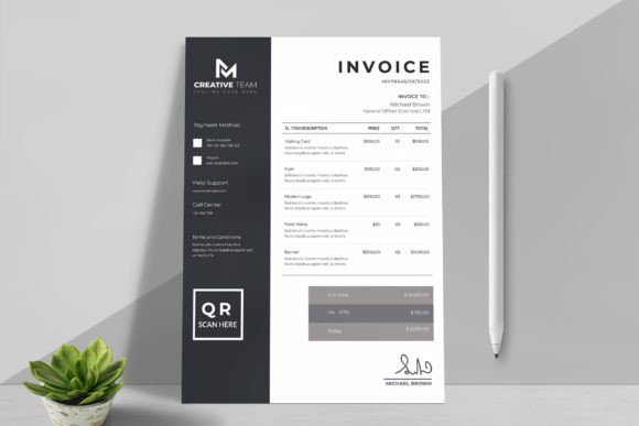 Modern Invoice Template Layout: A Multipurpose Design Solution